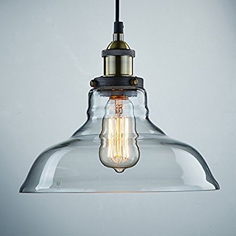 2. CLAXY Ecopower Industrial Edison Vintage Style 1-Light Pendant