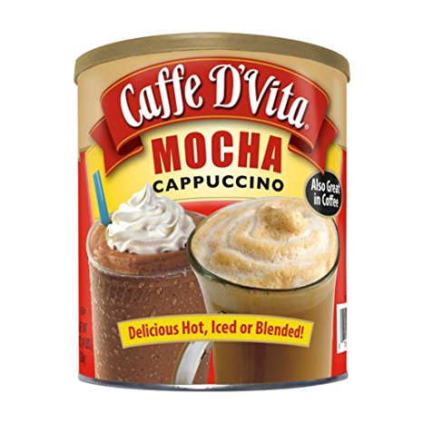 9. Caffe D'Vita Mocha Cappuccino Hot or Cold Cappuccino Mix 64 Oz